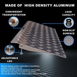 34.3" x 16.2" height adjustable treshold ramp 1TR90