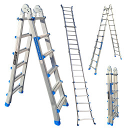 18.4ft Ladder Foldable Telescopic Extendable  Multipurpose Aluminium L6