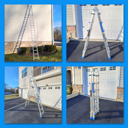 18.4ft Ladder Foldable Telescopic Extendable  Multipurpose Aluminium L6