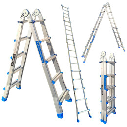 18.8ft Ladder Foldable Telescopic Extendable  Multipurpose Aluminium L5