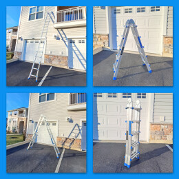 18.8ft Ladder Foldable Telescopic Extendable  Multipurpose Aluminium L5