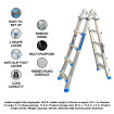 18.8ft Ladder Foldable Telescopic Extendable  Multipurpose Aluminium L5