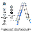 13.1ft Ladder Foldable Telescopic Extendable  Multipurpose Aluminium L4