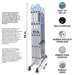 18.7ft Foldable Multipurpose Ladder (KS5.7)