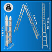 18.8ft Ladder Foldable Telescopic Extendable  Multipurpose Aluminium L5