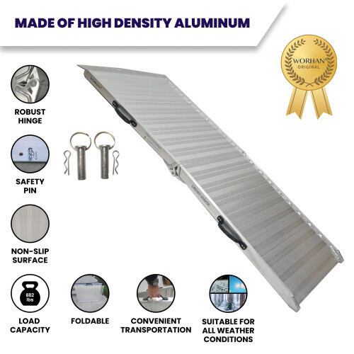 Heavy duty wheelchair disabled foldable ramp 205cm Motorbike (400kg) HR7
