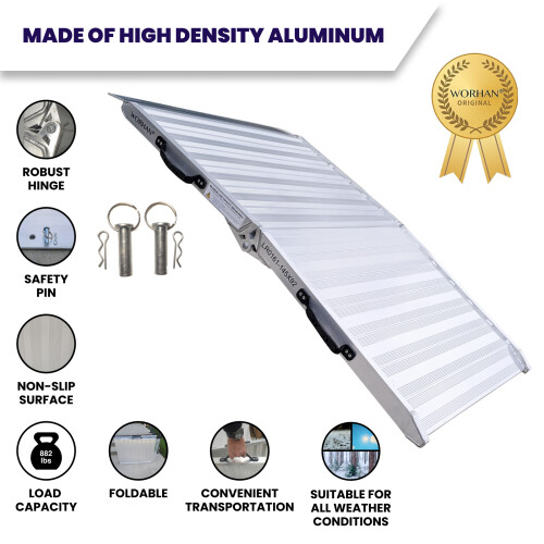 Heavy duty wheelchair disabled foldable ramp 145cm Motorbike (400kg) HR145