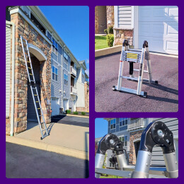 14.4ft Double Telescopic Ladder With Aluminium Rings