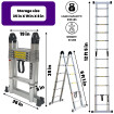 12.5ft Double Telescopic Ladder With Aluminium Rings