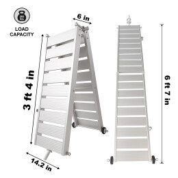 6 ft. 7 in. Boat Yacht Portable Aluminum Gangway Ramp Foldable Gangplank Manual Passerelle Access MG200