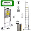 13.4ft Telescopic Ladder With Aluminium Rings (1AK4.1)