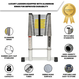 14.4ft Telescopic Ladder With Aluminium Rings (1AK4.4)